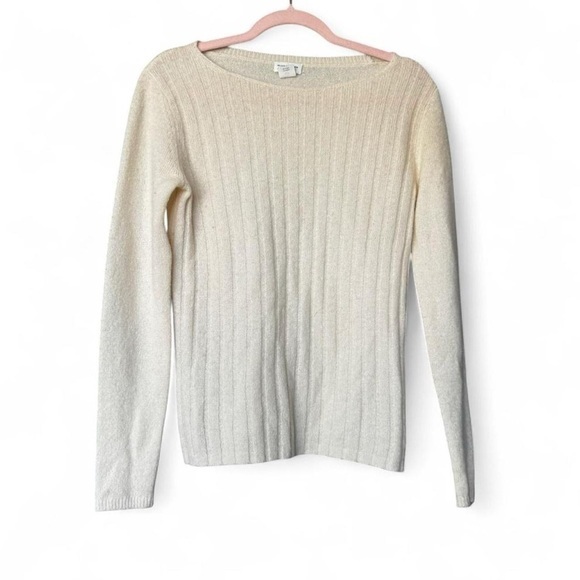 Club Monaco Sweaters - Club Monaco 100% Cashmere Cream Crew Neck Sweater Size Small Soft Minimalist